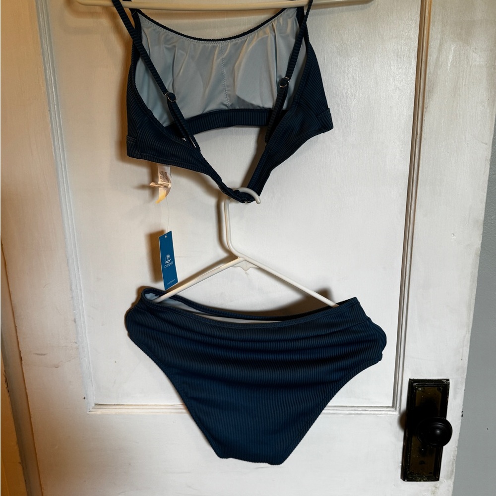 Cupshe Teal Ribbed Bikini Set medium - Picture 4 of 4